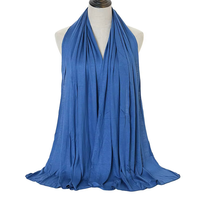 JTVOVO 2021 New Muslim Women Jersey Hijab Solid Color Head Wrap Scarf Fashion Headscarf Turban Islam Veil Flexible Premium Modal