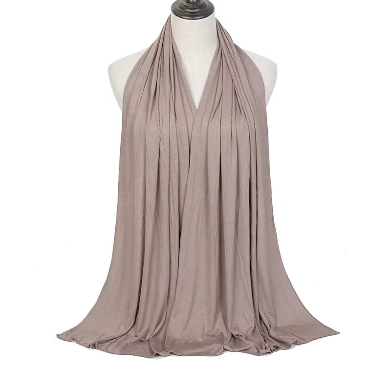 JTVOVO 2021 New Muslim Women Jersey Hijab Solid Color Head Wrap Scarf Fashion Headscarf Turban Islam Veil Flexible Premium Modal
