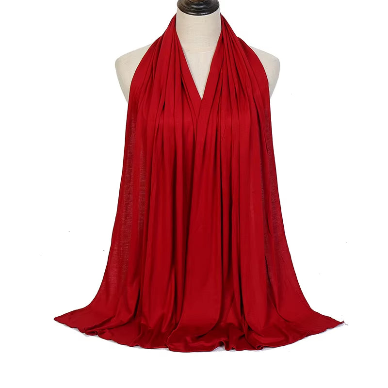 JTVOVO 2021 New Muslim Women Jersey Hijab Solid Color Head Wrap Scarf Fashion Headscarf Turban Islam Veil Flexible Premium Modal
