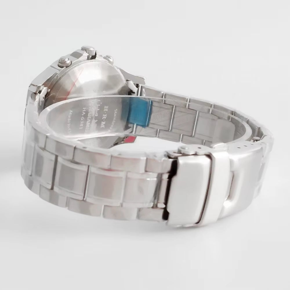 Muslim Lover Watch for Man and Woman with Qiblah Compass and World Prayer Reminder Japan Engine Stainless Steel